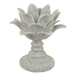 Tabletop Decor Candle Holder - Lotus Leaf Sculptural-Speckled Gray- 10 Inch