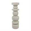 Josi Tabletop Decor Candle Holder- Sculpted Turned White Resin- 18 Inch