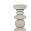 Josi Tabletop Decor Candle Holder- Sculpted Turned White Resin- 18 Inch