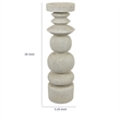 Josi Tabletop Decor Candle Holder- Sculpted Turned White Resin- 18 Inch