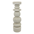 Josi Tabletop Decor Candle Holder- Sculpted Turned White Resin- 18 Inch