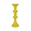 Meo Tabletop Decor Candle Holder- Sculpted Turned Yellow Resin- 18 Inch