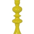 Meo Tabletop Decor Candle Holder- Sculpted Turned Yellow Resin- 18 Inch