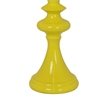 Meo Tabletop Decor Candle Holder- Sculpted Turned Yellow Resin- 18 Inch