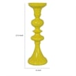 Meo Tabletop Decor Candle Holder- Sculpted Turned Yellow Resin- 18 Inch