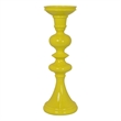 Meo Tabletop Decor Candle Holder- Sculpted Turned Yellow Resin- 18 Inch