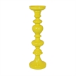 Meo Tabletop Decor Candle Holder- Sculpted Turned Yellow Resin-20 Inch