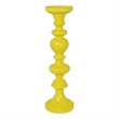 Meo Tabletop Decor Candle Holder- Sculpted Turned Yellow Resin-20 Inch