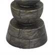 Tabletop Pillar Decor - Stacked Totem Style - Brown Resin - 13 Inch