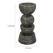 Tabletop Pillar Decor - Stacked Totem Style - Brown Resin - 13 Inch