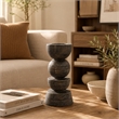 Tabletop Pillar Decor - Stacked Totem Style - Brown Resin - 13 Inch