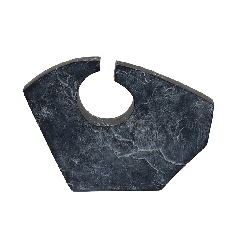 Tabletop Decor - Circular Cutout - Marble Accent Gray Resin - 16 Inch