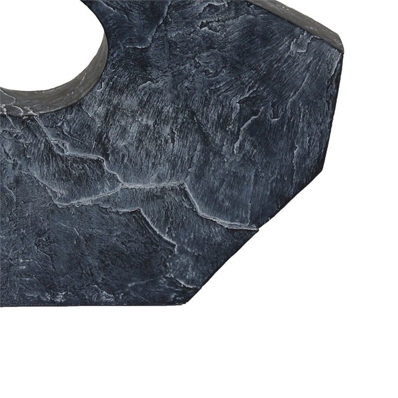 Tabletop Decor - Circular Cutout - Marble Accent Gray Resin - 16 Inch