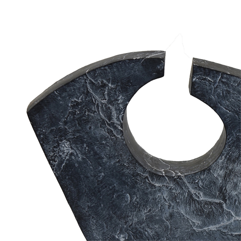 Tabletop Decor - Circular Cutout - Marble Accent Gray Resin - 16 Inch
