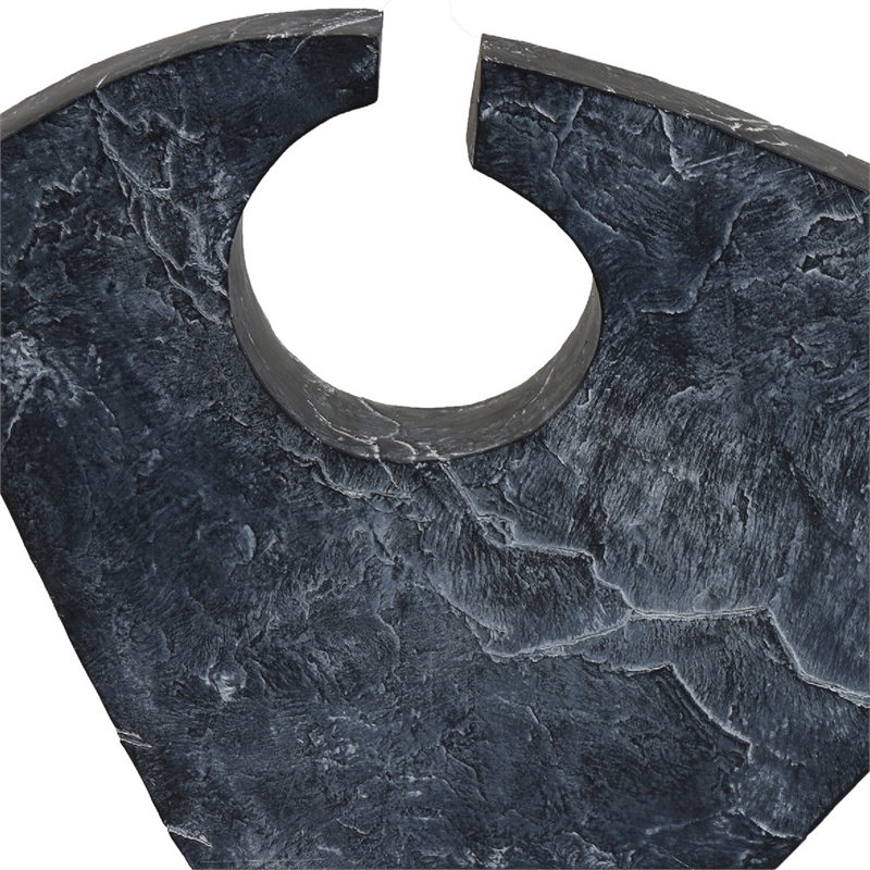 Tabletop Decor - Circular Cutout - Marble Accent Gray Resin - 16 Inch