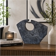 Tabletop Decor - Circular Cutout - Marble Accent Gray Resin - 16 Inch