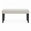 Juli Dining Bench- Gray Fabric Cushion- Wire Brushed Black Wood 41 Inch