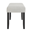 Juli Dining Bench- Gray Fabric Cushion- Wire Brushed Black Wood 41 Inch