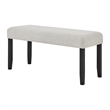 Juli Dining Bench- Gray Fabric Cushion- Wire Brushed Black Wood 41 Inch
