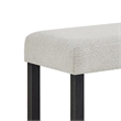 Juli Dining Bench- Gray Fabric Cushion- Wire Brushed Black Wood 41 Inch
