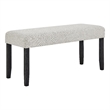 Juli Dining Bench- Gray Fabric Cushion- Wire Brushed Black Wood 41 Inch