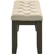 Heri Dining Bench- Tufted Seat Cushion- Beige- Chocolate Brown 48 Inch