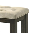 Heri Dining Bench- Tufted Seat Cushion- Beige- Chocolate Brown 48 Inch