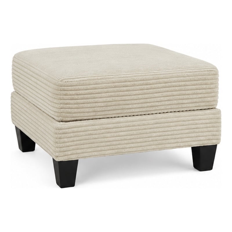 Mysi Storage Ottoman- Beige Wide Wale Corduroy Upholstery- 31 Inch