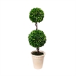 Naomi Artificial Boxwood Topiary Tree- Dual-Sphere Design- Lifelike 22 Inch