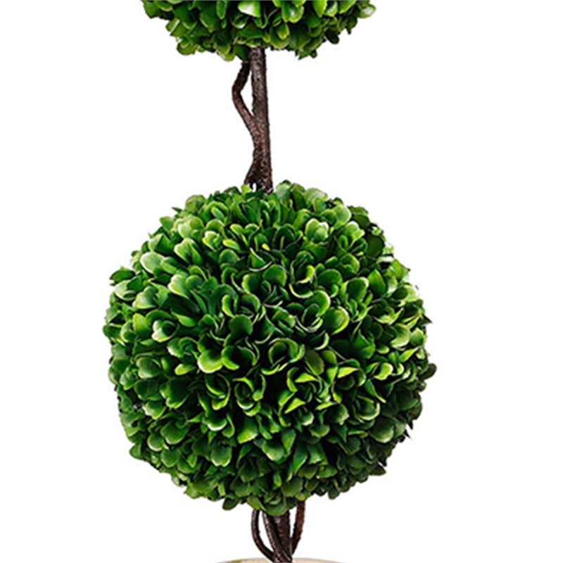Naomi Artificial Boxwood Topiary Tree- Dual-Sphere Design- Lifelike 22 Inch