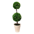 Naomi Artificial Boxwood Topiary Tree- Dual-Sphere Design- Lifelike 22 Inch