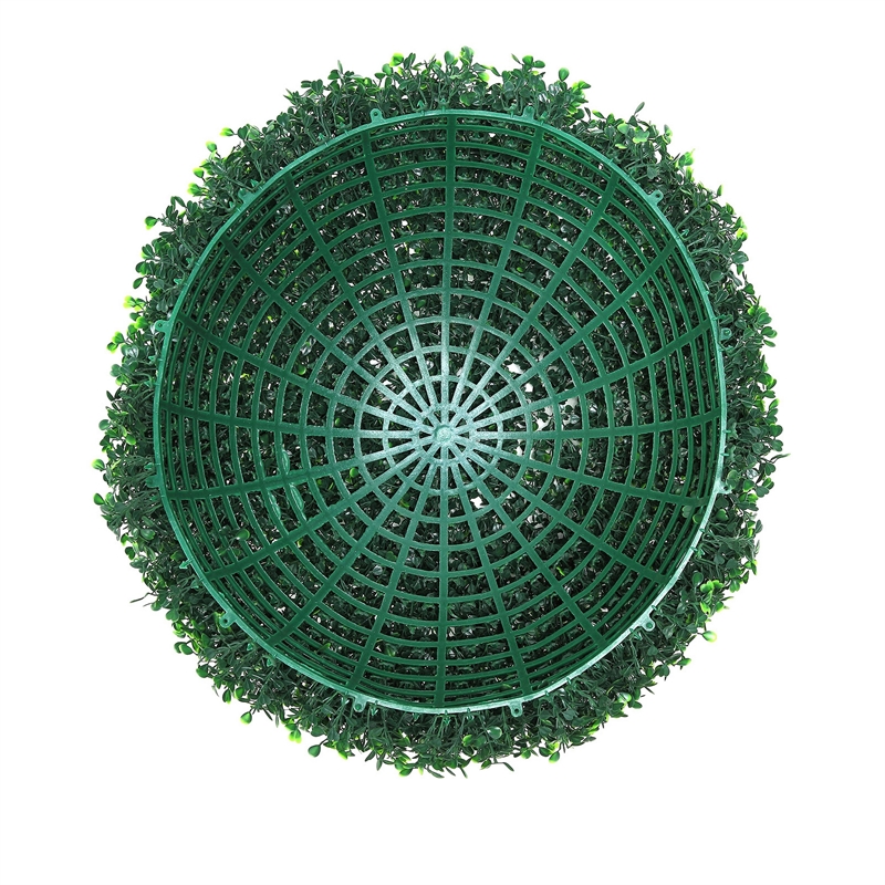 Zain Artificial Boxwood Topiary Balls- Set of 2- Lifelike Poly Silk 15 Inch