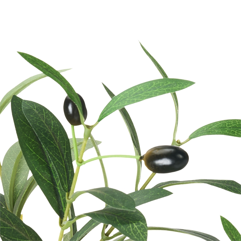 Artificial Olive Tree w Rubber Silk Leaves- Lifelike Poly Silk 84 Inch