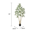 Artificial Olive Tree w Rubber Silk Leaves- Lifelike Poly Silk 84 Inch