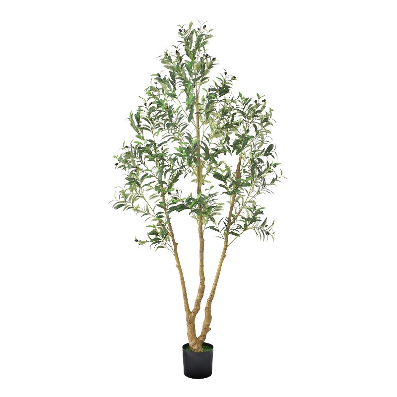 Artificial Olive Tree w Rubber Silk Leaves- Lifelike Poly Silk 84 Inch