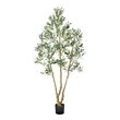 Artificial Olive Tree w Rubber Silk Leaves- Lifelike Poly Silk 84 Inch