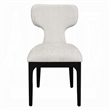 Mopa Side Chair Set of 2- Gray Chenille- Black Wood Frame- Low Back