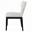 Mopa Side Chair Set of 2- Gray Chenille- Black Wood Frame- Low Back