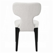 Mopa Side Chair Set of 2- Gray Chenille- Black Wood Frame- Low Back