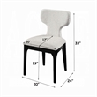 Mopa Side Chair Set of 2- Gray Chenille- Black Wood Frame- Low Back
