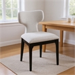 Mopa Side Chair Set of 2- Gray Chenille- Black Wood Frame- Low Back