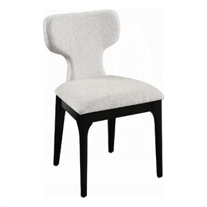 Mopa Side Chair Set of 2- Gray Chenille- Black Wood Frame- Low Back