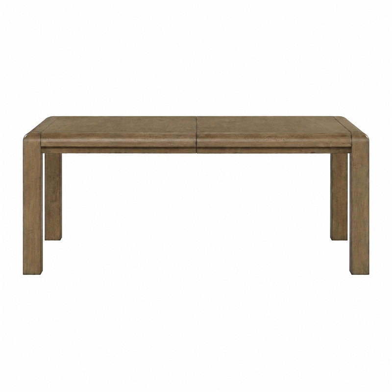 Rell Dining Table w Leaf- Knotty Oak Veneer Top- Antique Brown 64-82 Inch