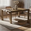 Rell Dining Table w Leaf- Knotty Oak Veneer Top- Antique Brown 64-82 Inch