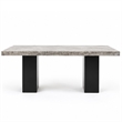 Mali Dining Bench- Cushioned Seat - Dove Gray Fabric- Dark Brown 40 Inch