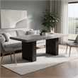 Mali Dining Bench- Cushioned Seat - Dove Gray Fabric- Dark Brown 40 Inch