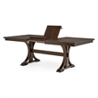 Mali Dining Table w Butterfly Leaf- Trestle Base- Dark Brown 64-82 Inch