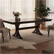 Mali Dining Table w Butterfly Leaf- Trestle Base- Dark Brown 64-82 Inch