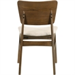 Stan Dining Chair Set of 2- Noble Platinum Beige Fabric- Walnut Brown