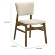 Stan Dining Chair Set of 2- Noble Platinum Beige Fabric- Walnut Brown